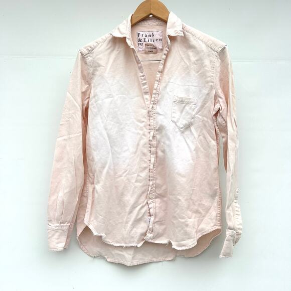 Frank & Eileen Famous Denim Eileen Button Down Cotton Pink Faded Vintage XS - Picture 2 of 8